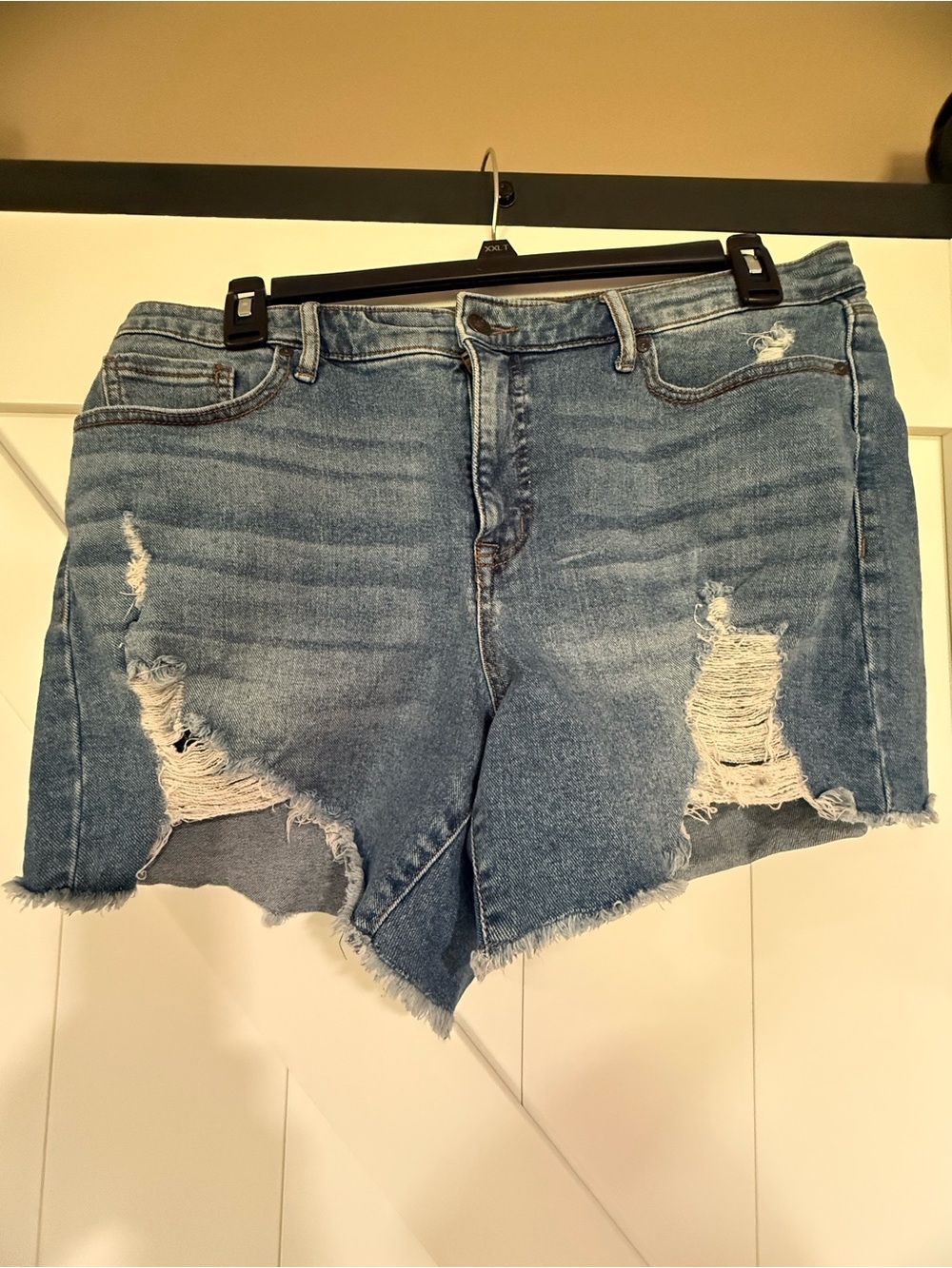 sofia by sofia vergara Distressed Light Blue Denim Shorts